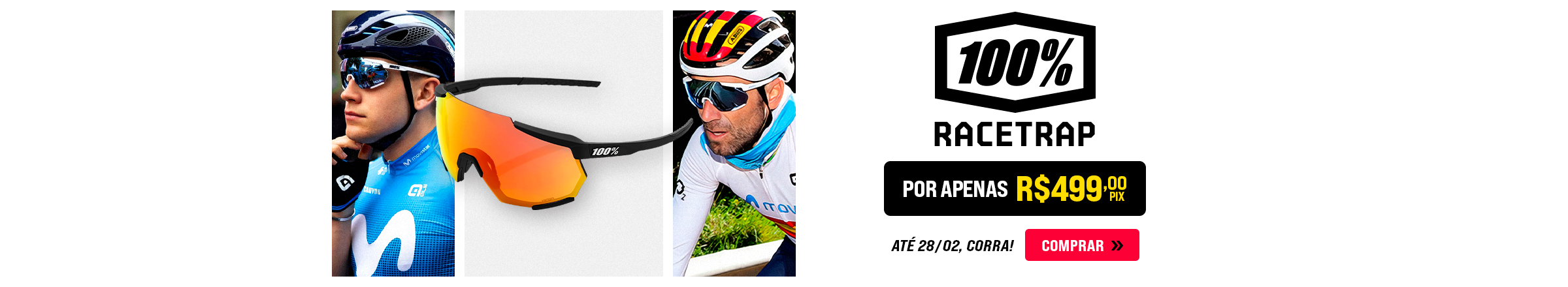 Óculos 100% Racetrap por R$ 499,00