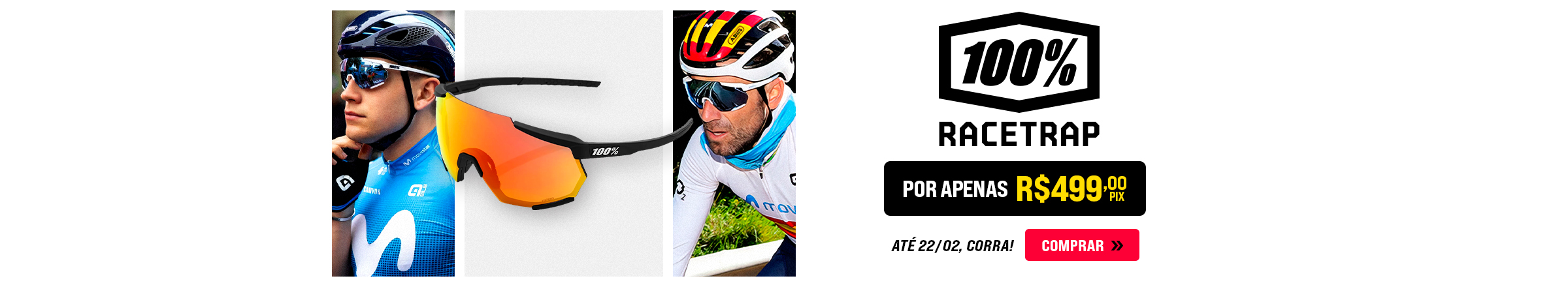 Óculos 100% Racetrap por R$ 499,00