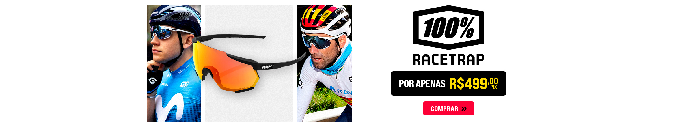 Óculos 100% Racetrap por R$ 499,00