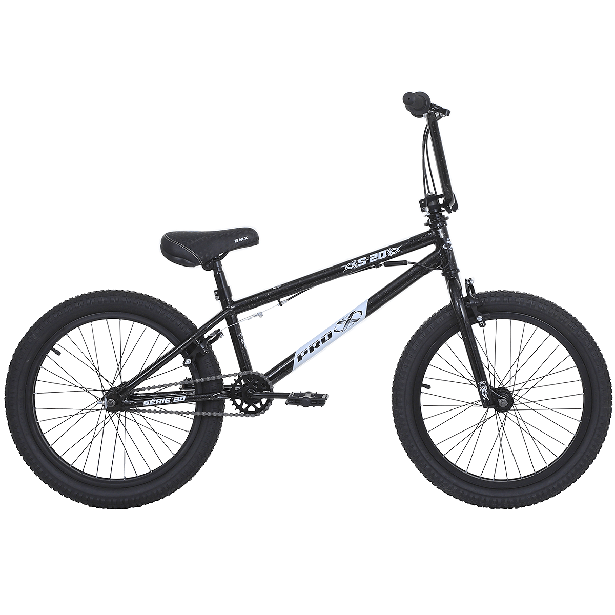 Bicicleta Pro-X BMX Aro 20 Série 20 Preta e Branca - Bike Point