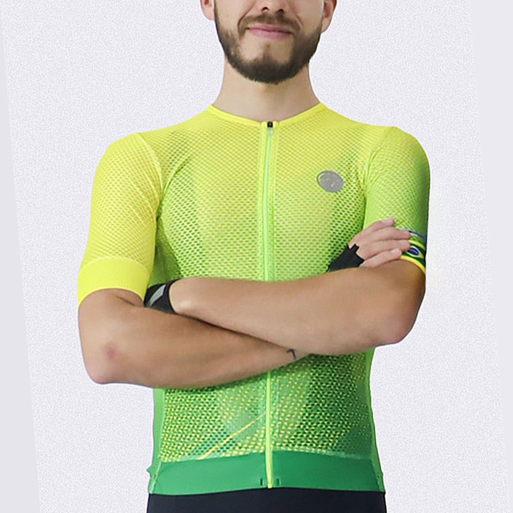 Camisa de Ciclismo Mauro Ribeiro Brasil Verde e Amarela - Bike Point