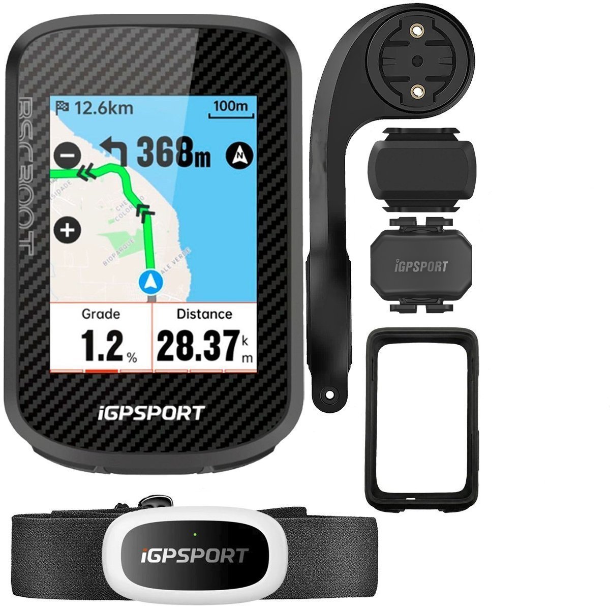 Bundle Igpsport com Ciclocomputador, Cinta Cardíaca, Sensor de
