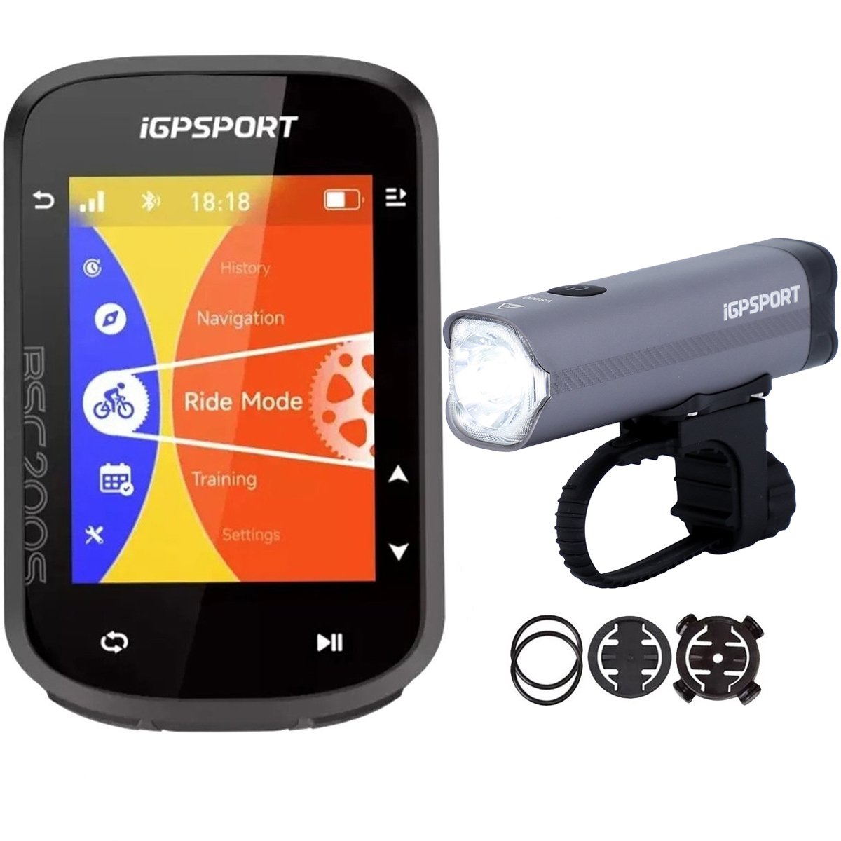 IGPSPORT2.4インチサイクルコンピューターBSC200Sはる Kit Ciclocomputador com GPS Igpsport BSC200S Tela Colorida + Farol