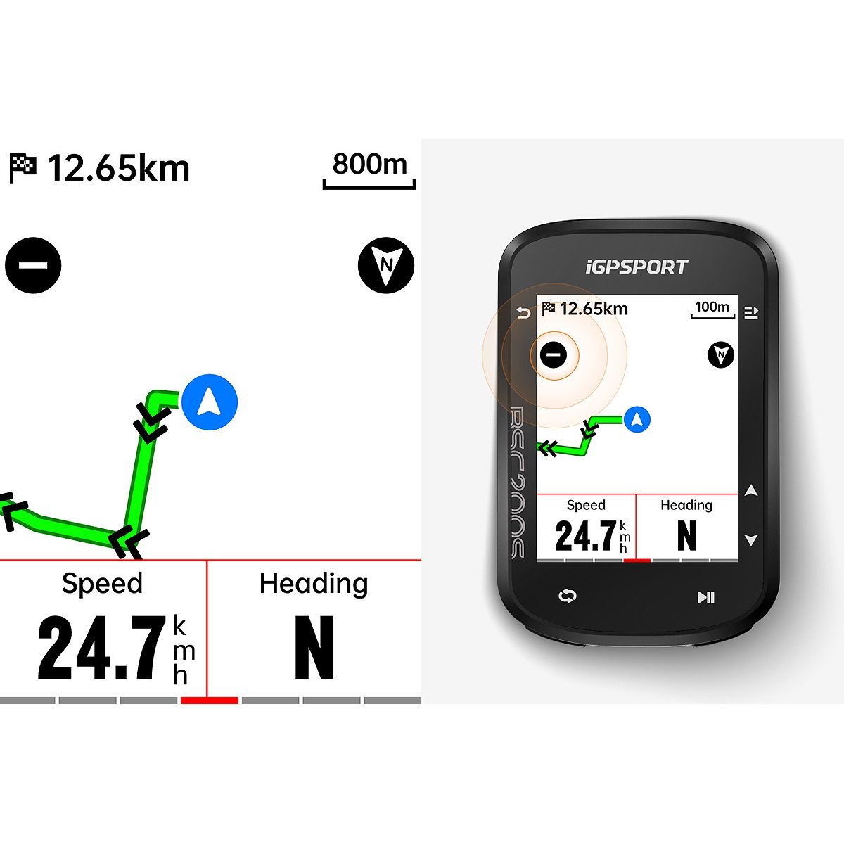 Kit Ciclocomputador com GPS Igpsport BSC200S Tela Colorida + Farol