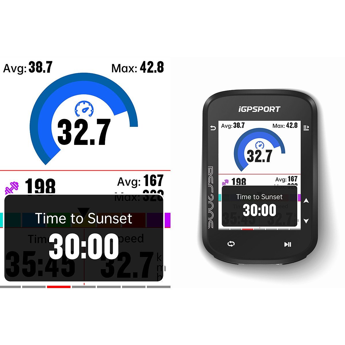 Kit Ciclocomputador com GPS Igpsport BSC200S Tela Colorida + Farol
