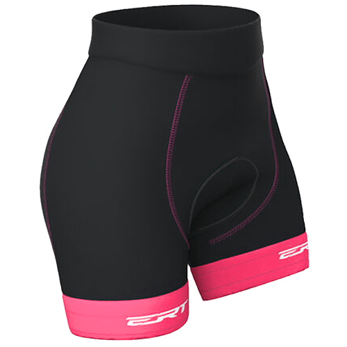 Bermuda de Ciclismo ERT Gel Feminina Preta/Rosa
