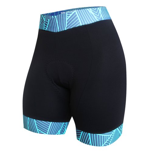 Bermuda de Ciclismo SportXtreme Sport Leaf Feminina Preta e Azul