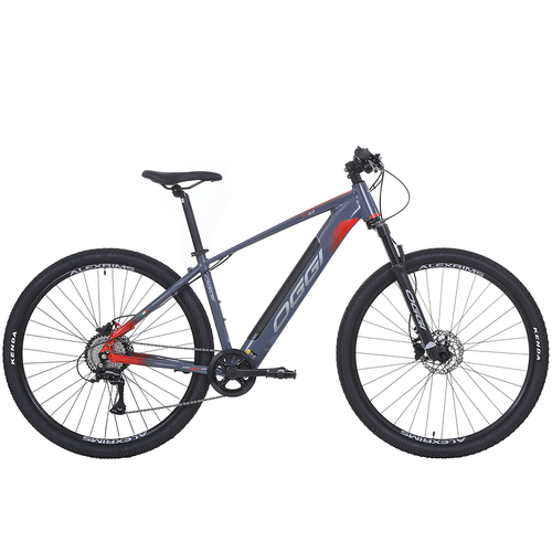 Bicicleta Elétrica Oggi Big Wheel 8.0 Cinza e Vermelha
