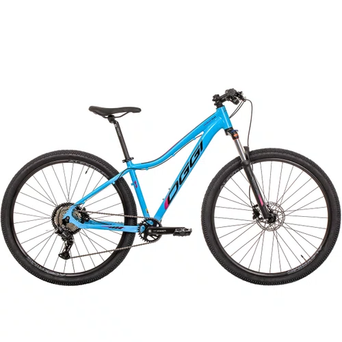 Bicicleta Oggi Float 5.0 HDS Shimano Essa Hidráulica Azul e Rosa