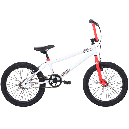 Bicicleta Pro-X BMX Série 5 Aro 20 Branca e Vermelha