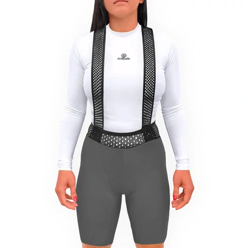 Bretelle de Ciclismo Barbedo Dolomites Feminino Cinza