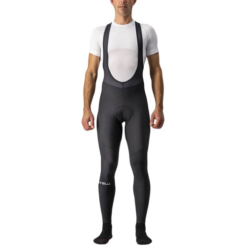 Calça Bretelle de Ciclismo Castelli Entrata Inverno Preto