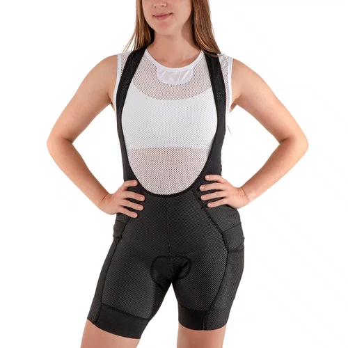 Bretelle de Ciclismo ERT Lady Carbon Gel Feminino Preto