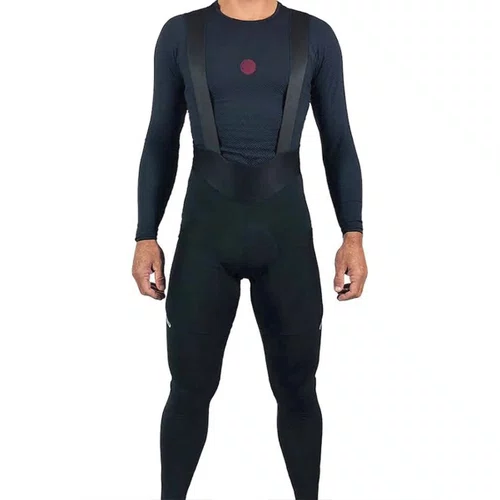 Calça Bretelle de Ciclismo Mauro Ribeiro Ergo Inverno Preto