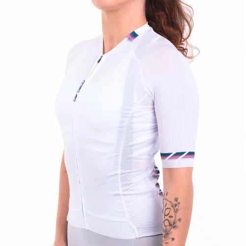 Camisa de Ciclismo Barbedo Breezy Race Feminina Branca