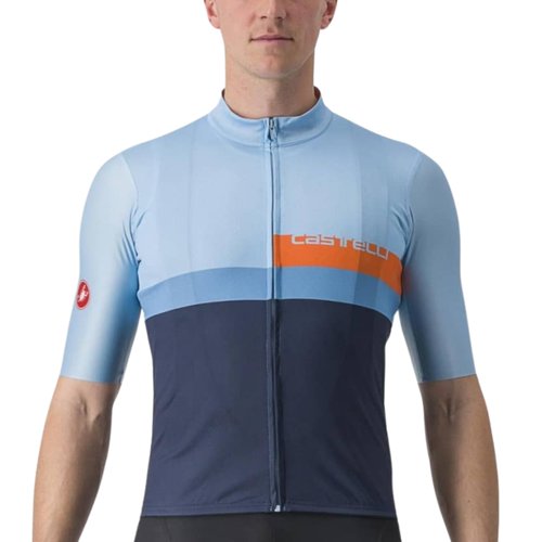 Camisa de Ciclismo Castelli A Blocco Azul