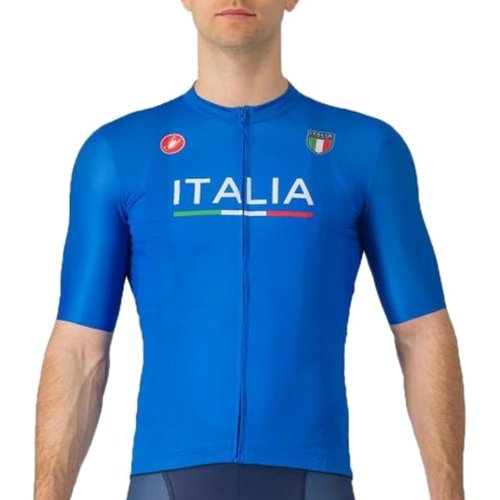 Camisa de Ciclismo Castelli Team Italia Paris Competizione Azul