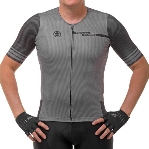 Camisa de Ciclismo ERT Euro Carbon Diamond Cinza