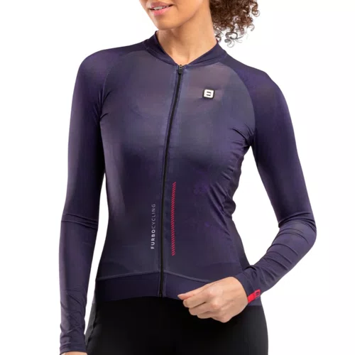 Camisa de Ciclismo Furbo Plum Manga Longa Feminina Roxa
