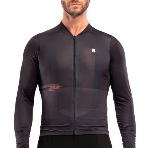 Camisa de Ciclismo Furbo Euro Invicta Manga Longa Preta