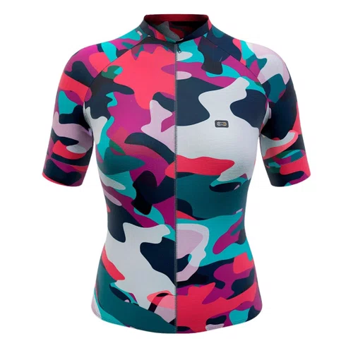 Camisa de Ciclismo Marcio May Funny Camuflada Feminina