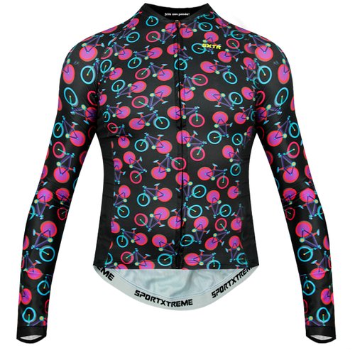 Camisa de Ciclismo SportXtreme Cycling Slim Manga Longa Preta