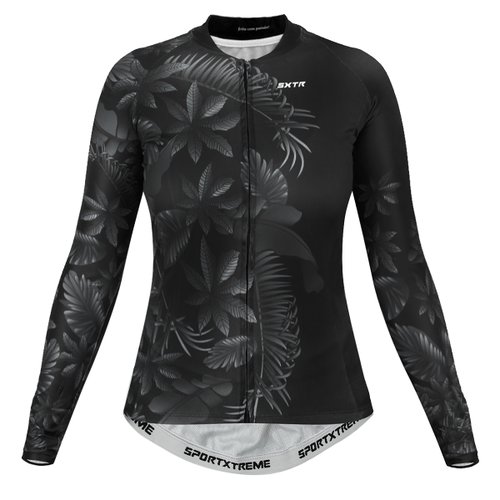 Camisa de Ciclismo SportXtreme Habitat Slim Manga Longa Feminina Preta