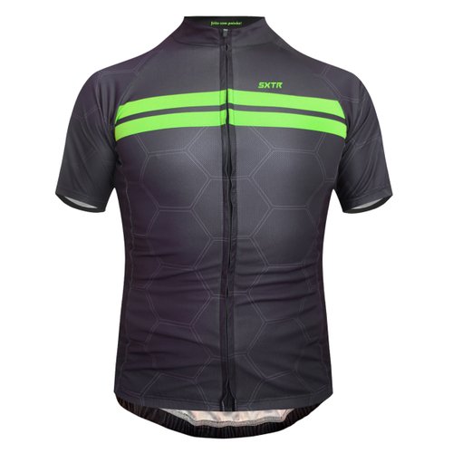 Camisa de Ciclismo SportXtreme Hive Preta de Verde