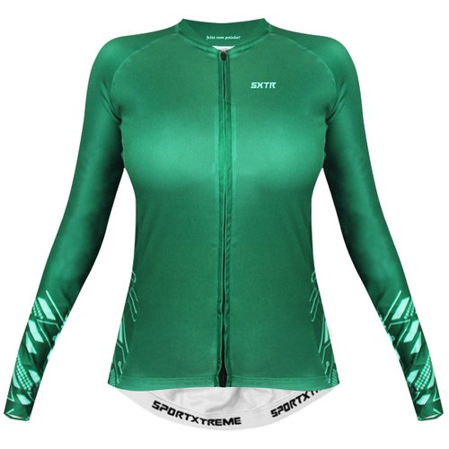 Camisa de Ciclismo SportXtreme Move Slim Manga Longa Feminina Verde