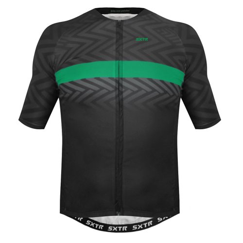Camisa de Ciclismo SportXtreme Voltz Dark Slim Preta e Verde