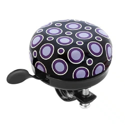 Campainha de Bicicleta Rontek com Bolinhas Roxas Campainha de Bicicleta Rontek com Bolinhas Roxas