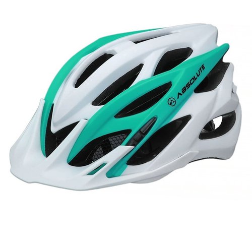 Capacete de Ciclismo Absolute Luna Led Branco e Verde