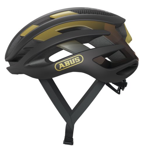 Capacete de Ciclismo Abus Airbreaker Preto e Dourado