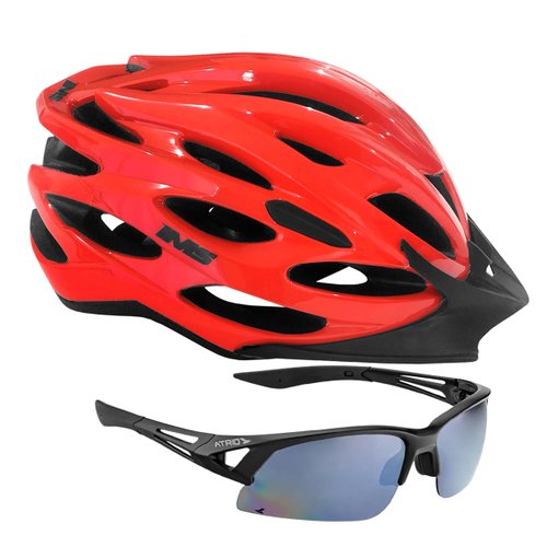 Capacete de Ciclismo IMS Racing Ellite + Óculos Atrio Attack Silver Chrome