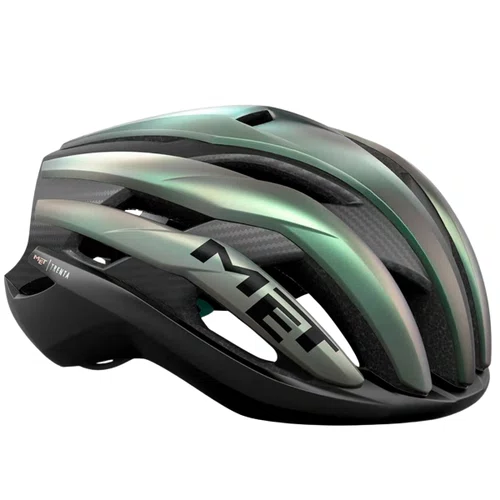 Capacete de Ciclismo Met Trenta 3K Carbon Mips Motion Blur Verde