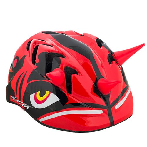 Capacete de Ciclismo Rontek Dragão Infantil Vermelho