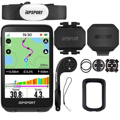Ciclocomputador com GPS Igpsport Binavi Touch Screen Bundle II