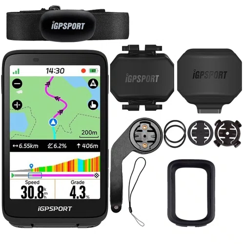 Ciclocomputador com GPS Igpsport Binavi Touch Screen Bundle II