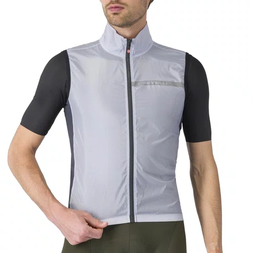 Colete de Ciclismo Corta Vento Castelli Squadra Stretch Cinza