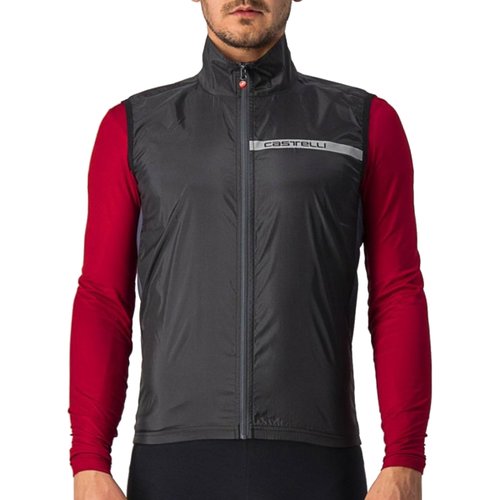 Colete de Ciclismo Corta Vento Castelli Squadra Stretch Preto