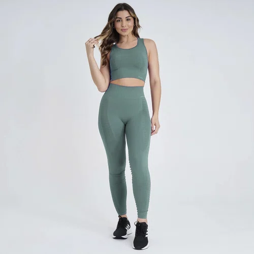 Conjunto Fitness Marcio May Top + Legging Firenze Verde