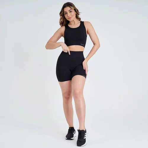 Conjunto Fitness Marcio May Top + Shorts Romilla Preto