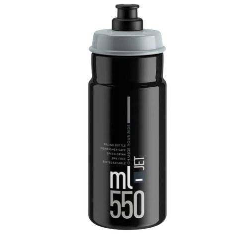 Garrafa de Ciclismo Elite Fly Jet Preto 550ml