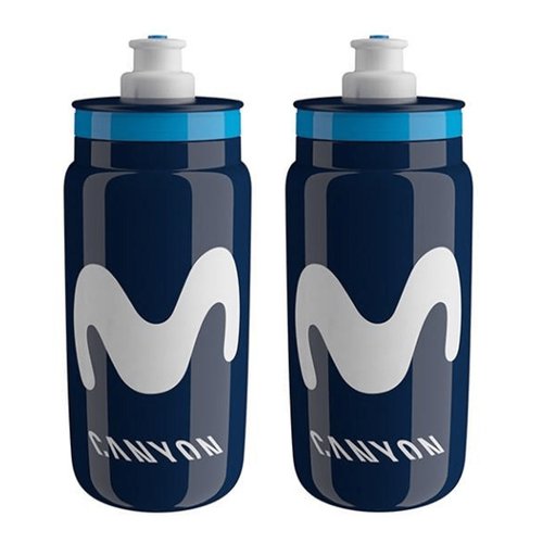 Garrafa de Ciclismo Elite Fly Movistar Azul 550ml 2 Unidades
