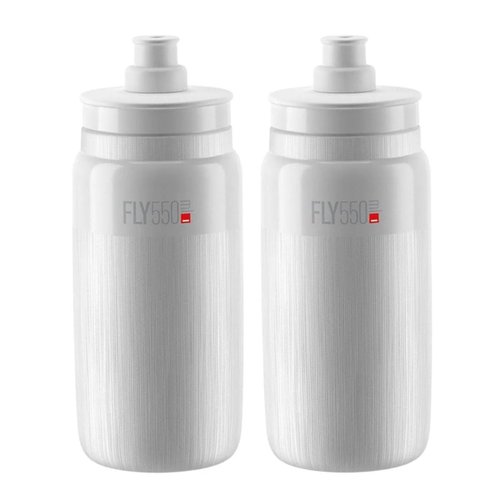 Garrafa de Ciclismo Elite Fly Tex Branco 550ml 2 Unidades