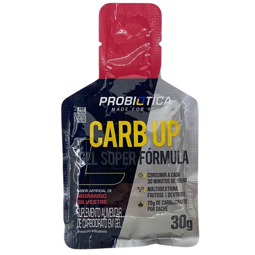 Gel Isotônico Probiotica Carb-Up Gel Super Fórmula Morango Silvestre