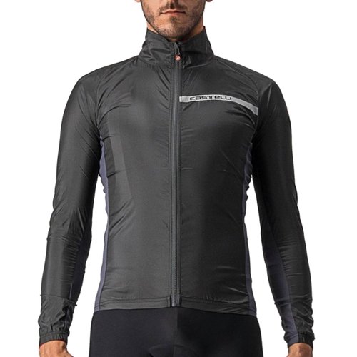 Jaqueta de Ciclismo Corta Vento Castelli Squadra Stretch Preta