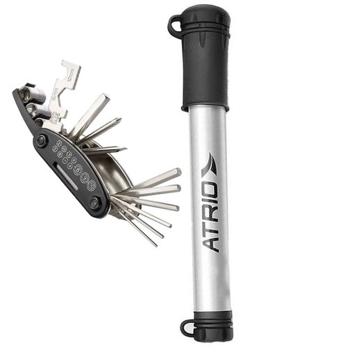 Kit Atrio Bomba Mini BI228 Alumínio 100 PSI + Canivete Mini 15 Funções