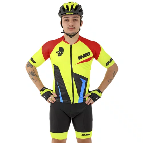 Kit Ciclismo Camisa IMS Elite Amarela + Bermuda IMS Comfort Preta