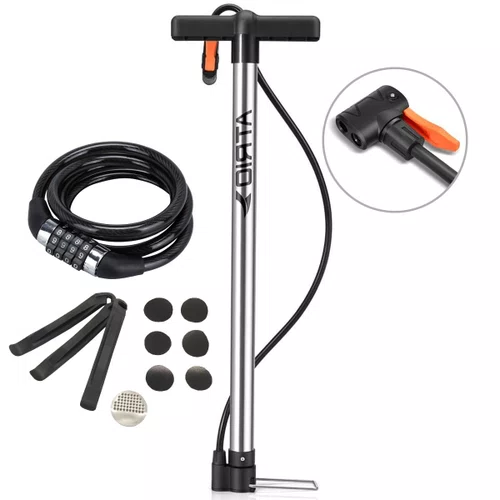 Kit Bomba Atrio Alumínio 140 PSI + 6 Remendos + 3 Espátulas + Cadeado